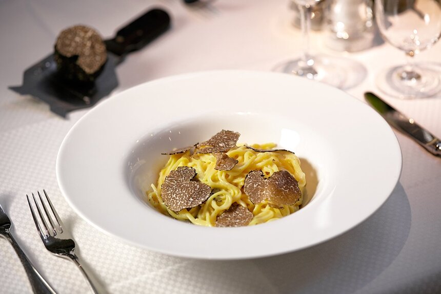 Nudelgericht im Restaurant Piazza Romana