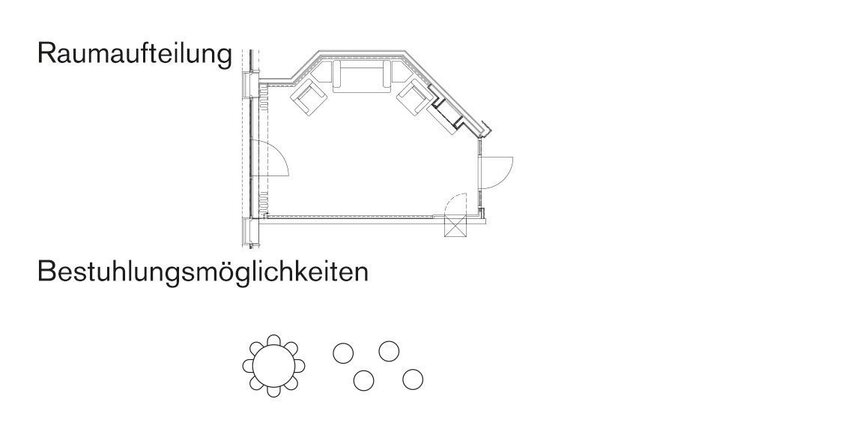 Grundriss des Kaminzimmers
