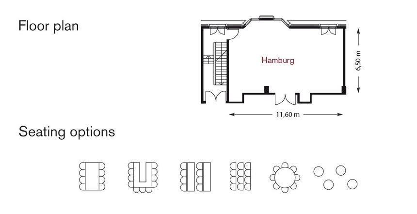 Grundriss des Konferenzraum Hamburg im Grand Elysée